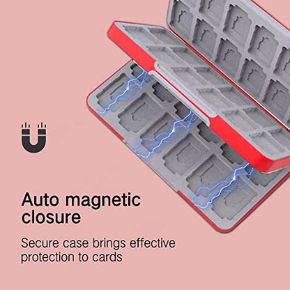 PERFECTSIGHT Switch Game Case Compatible with Nintendo Switch OLED & Switch Lite, 48 Switch 2 Game Holder，Cute Switch Game Card Case Cartridge with 48 Slots Game Card Storage, Mali - color: 48 Slot - Red M, size: 48 Slots