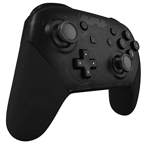 eXtremeRate Black Replacement Handle Grips for Nintendo Switch Pro Controller, Soft Touch DIY Hand Grip Shell for Nintendo Switch Pro - Controller NOT Included - color: Black