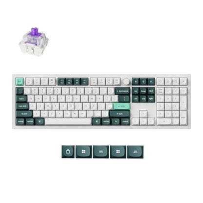 Keychron Q6 HE Wireless Custom Magnetic 100% Full Keyboard, 2.4 GHz/Bluetooth/Wired QMK Aluminum Rapid Trigger Hot-Swappable Programmable Gateron Double-Rail Magnetic Switches for Mac Windows Linux - color: Shell White