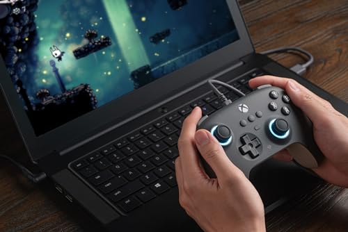 8BitDo Ultimate C Wired Controller for Xbox with Hall Effect Joysticks and Triggers, RGB Lighting Fire Ring, Compatible with Xbox Series X|S, Xbox One, Windows 10/11 - Officially Licensed (Dark Gray) - color: Dark Gray