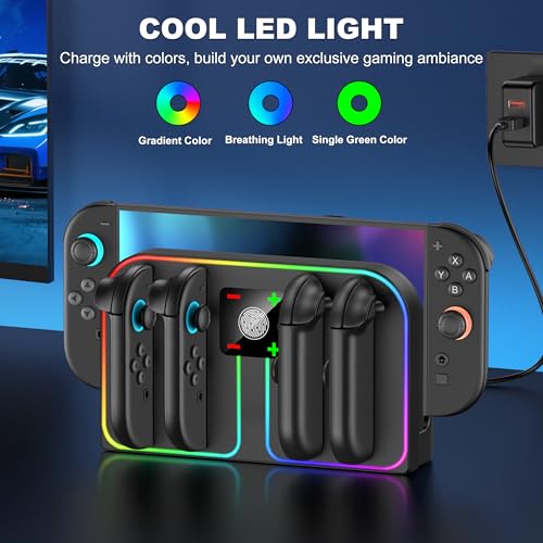 Svetaecho Charging Dock Compatible with Nintendo Switch 2 (2025) for Joycon Controller Charging, 4 in 1 Joypad Charger for Switch 2 Joy Con Fast Charger Stand Station Accessories PlayStation 3 - style: Vertical