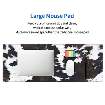 Cow Gaming Mouse Pad Extended Large Mouse Mat 31.5 X 11.8 Inch Nonslip Rubber Base Long Desk Pad Stitched Edges Mousepad Mice Pad for Office Home Game - color: Cow