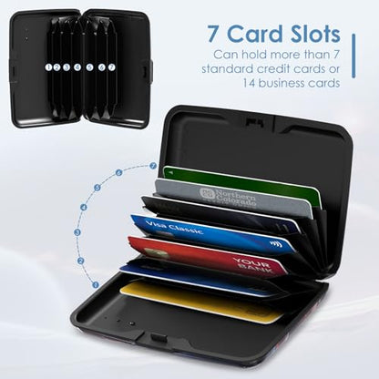 Credit Card Holder, Cool Planet RFID Wallet Women Pocket Small Card Holder Travel Cute Thin Card Case ID Aluminum RFID Blocking Card Organizer Gifts Girls - color: Cool Planet