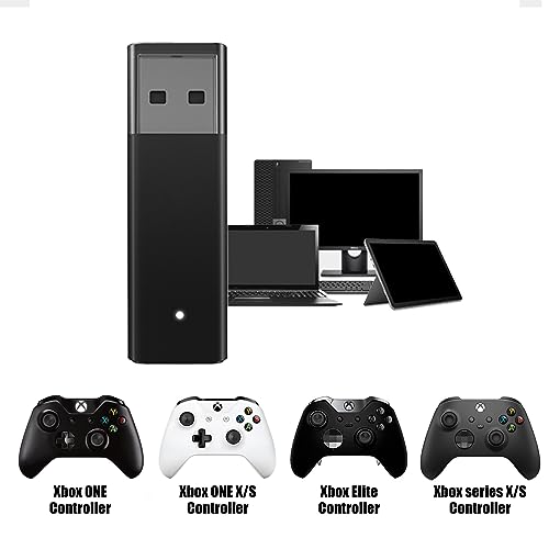 Wireless Adapter for Controller Xbox, Bluetooth Adapter for Controller Xbox One/Xbox One X S/Xbox Series X S/Elite, Compatible with Windows 10/11/8/8.1/7