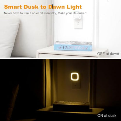 2 Pack Plug in Dimmable Night Light, Auto Dusk to Dawn Sensor, Soft Golden Yellow Light for Bathroom, Hallway, Stairs, Kitchen, Bedroom, as Mother or Father Gifts - color: Golden Yellow
