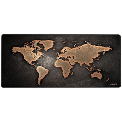 JIALONG Large Gaming Mouse Pad, XXL Desk Mousepad with Stitched Edges, Non-Slip Base Keyboard Pad for Gamer, Office & Home Retro Map - color: Retro Map
