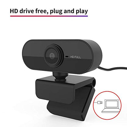 Full HD 1080P Webcam with Microphone Streaming Web Camera for Video Calling and Recording USB PC Camera Computer Camera for, Laptop & Desktop, Plug and Play, 360° Flexible