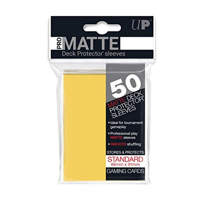 Ultra Pro 50ct Pro-Matte Yellow Standard Deck Protectors - color: Yellow