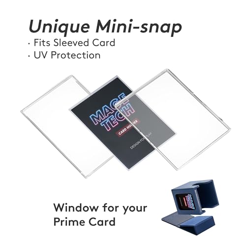 Mage Tech Commander Deck Box Lite - Card Display with Snap Card Holder & Removable Cover, Fits 100+ Single-Sleeved Cards, Ideal for MTG, PTCG, OPCG, SWU & More (Blue) - color: Blue