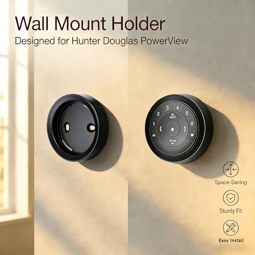 Wall Mount Holder for Hunter Douglas PowerView Remote Control Gen 2 & Gen 3 Surface Mount Bracket Station Only with Adhesive Strip and Screw, Black 1 Pack - color: Black