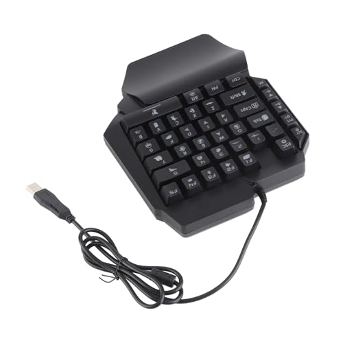 Diyeeni 35 Keys One Handed Mini Gaming Keyboard, BT 5.0 Portable Mechanical Keyboard for Mobile Phone Computer Laptop, RGB LED Gaming Keypad with Dual USB Ports and Mouse Converter for