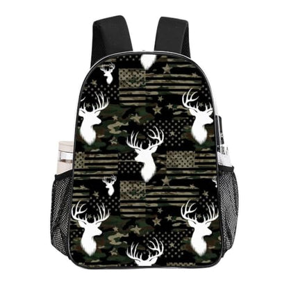 Heavy Duty Clear Daypack Reinforced Bottom for Travel Sporting | Heavy Duty, Camouflage American Flag Hunting Camo Deers, See Through Daypack - color: Pattern (836)