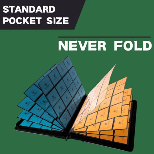 Extra Large 1000+ Pockets Trading Card Binder, 16-Pocket Card Ablum Compatible with MTG,Sports Cards & Other Standard Size Trading Cards (Green) - color: Green