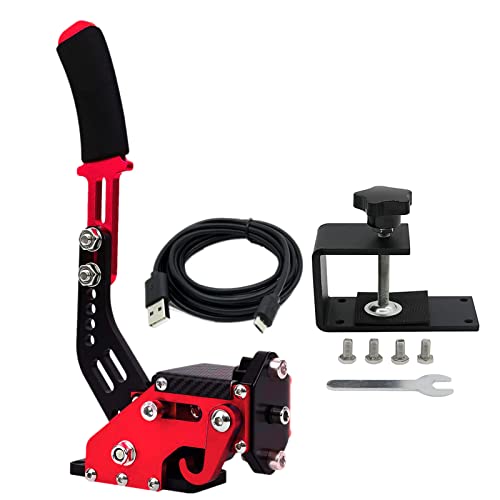 Upgrade 3-in-1 Upgrade 4th GEN 64 Bit USB Handbrake With Clamp Support G29 Only Compatible with PS5 Or PS4 And PC for Simracing Game Sim Rig (Handbrake With Clamp, Red) - color: Red, size: Handbrake With Clamp