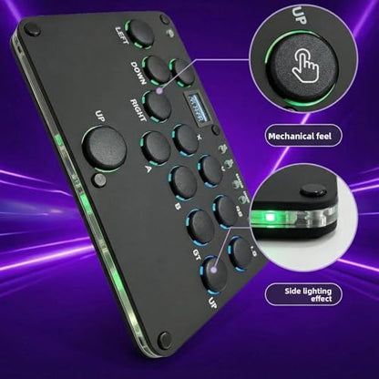 XIAO SHI MIN STORY Leverless Arcade Stick, All-Button Fight Controller with 13 Keys, RGB Lights, Hot-Swappable for PS4/PS3/PC/Switch, Arcade Fight Stick BlackStreet Fighter Style Gaming Keyboard
