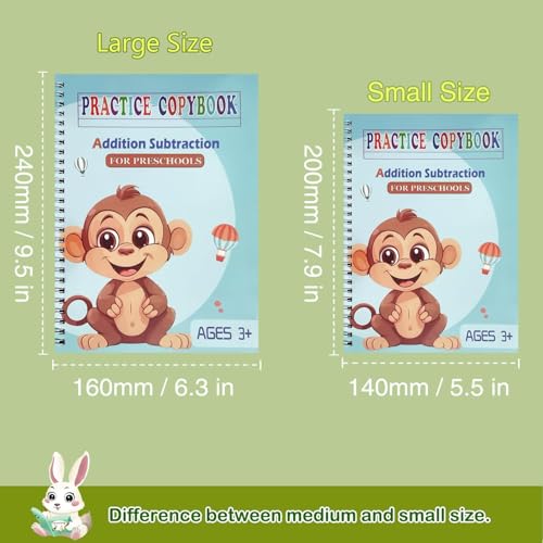 Reusable Grooved Handwriting Workbooks,Magic Copybook,Magic Writing Practice copy books, to help children improve their handwriting ink Practice Age 3-8 Calligraphy for kids(Animal edition) - style: Animal edition