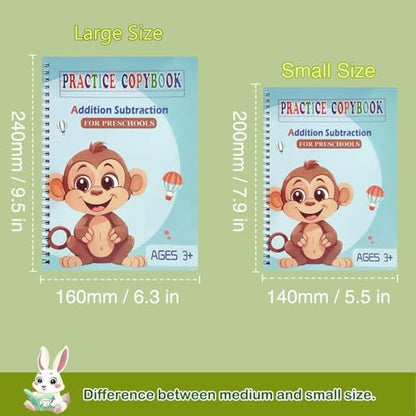 Reusable Grooved Handwriting Workbooks,Magic Copybook,Magic Writing Practice copy books, to help children improve their handwriting ink Practice Age 3-8 Calligraphy for kids(Animal edition) - style: Animal edition