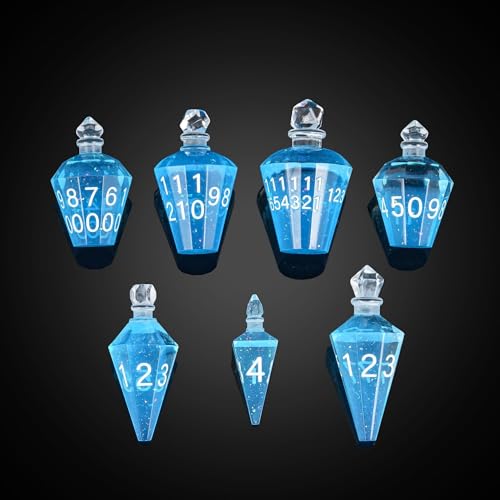 7PCS Potion DND Dice Set,Transparent Sharp Edge Die Set D&D RPG Polyhedral Die,for Dungeons & Dragons, Pathfinder, and TTRPG Roleplaying Games (Blue) - color: Blue