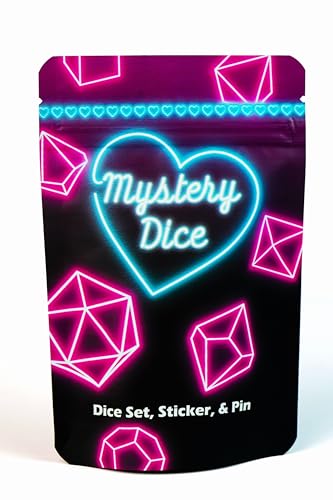 1985 Games Sweetheart Dice, Set of 7 Polyhedral Dice, Pink DND Dice, Suitable for DND, RPG Games (Sweetheart Pack of 1) - color: Sweetheart Mystery Dice, size: Pack of 1