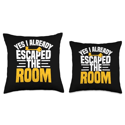 Exit Escape Room Game Player Solve Puzzle Master Fast Winner Throw Pillow - size: 16x16