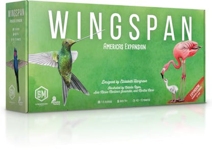 Stonemaier Games: Wingspan Americas Expansion by Elizabeth Hargrave | Add to Wingspan | Includes Small Hummingbird Cards with New Mechanism, 111 Unique New Colorful Birds, & More | 1-5 Players, 90 Min