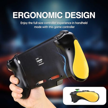veoyya Controller Compatible with Nintd,Sch/OLED, Rechargeable Plug-in Switch Controller, One Piece Ergonomic Grip Swtch Controller for Handheld Mode with Turbo,Dual Vibration,6-Axis Motion Control