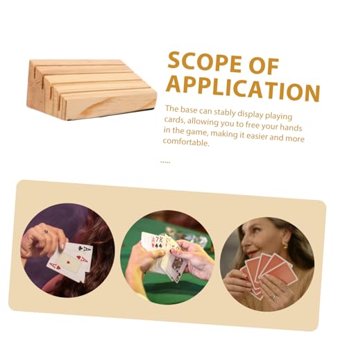 Yardwe Wooden Playing Card Holder Stand for Game Cards Dual Function Storage Rack Hands-Free Organizer for Board Games and Poker and Collectors