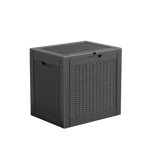 Vixzen 31 Gallon Outdoor Storage Box Waterproof, Lockable Outdoor Deck Box for Patio Cushions, Garden Tools, Pool Supplies (Black, 31 Gallon) - color: Black, size: 31Gallon