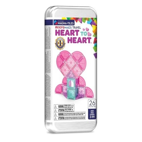 MAGNA-TILES microMAGS 26-Piece Heart to Heart Travel Set, The Original Magnetic Building Brand - style: Heart to Heart