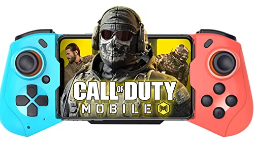 Mobile Gaming Controller for iPhone iOS Android PC Wireless Gamepad Joystick for iPhone 17/iPhone 16/15/14/12, iPad, MacBook, Galaxy S22/S21/S20, TCL, Tablet, PC - 18+ Hour Battery Life - Call of Duty - color: Red+Blue
