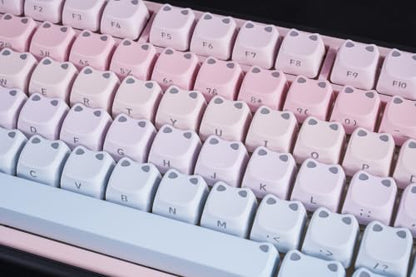 ZORNHER UR82 Wireless Mechanical Keyboard,75% Creamy Keyboard with Cute Cat-Ear Shine Through Keycaps, Hot-Swappable RGB Gaming Keyboard for Windows/Mac, BT/2.4G/USB-C,Bubble Cat Pink Blue - color: Bubble Cat