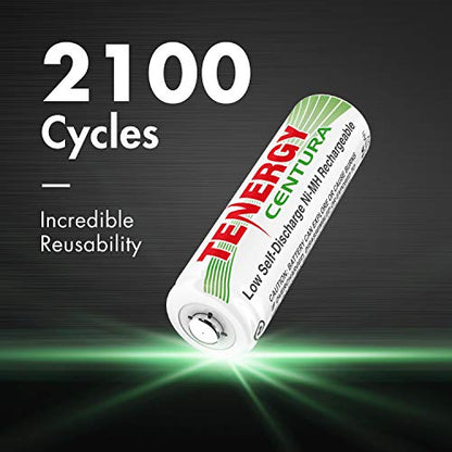 Tenergy 12 Pack Centura AA Rechargeable Batteries and TN160 12-Bay Smart Battery Charger, 12 Pack AA Low Self-Discharge Batteries and Charger for Remote Controllers, Toys, and More - size: Charger + 12 Pack Centura AA