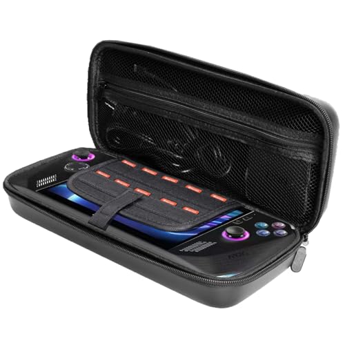 JYGamhanbil Travel Carrying Case Cover Bag for ROG Ally / ROG Ally X, Black | EVA Hard Shell Cover, Card Slot & Mesh Pocket, Fits Gaming Handheld Console, Holds Power Cord & Accessories - color: Black