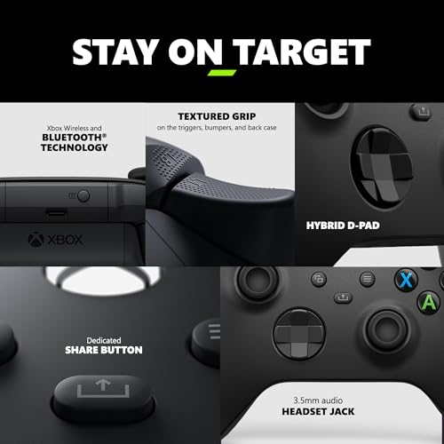 Xbox Core Wireless Gaming Controller – Carbon Black Series X|S, One, Windows PC, Android, and iOS
