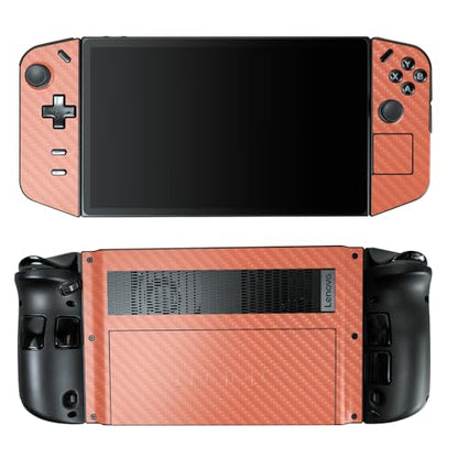 Carbon Fiber Gaming Skin Compatible with Lenovo Legion Go - Solid Salmon - Premium 3M Vinyl Protective Wrap Decal Cover - Easy to Apply | Crafted in The USA by MightySkins - color: Solid Salmon, style: Carbon Fiber Textured Finish