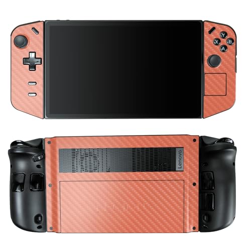 Carbon Fiber Gaming Skin Compatible with Lenovo Legion Go - Solid Salmon - Premium 3M Vinyl Protective Wrap Decal Cover - Easy to Apply | Crafted in The USA by MightySkins - color: Solid Salmon, style: Carbon Fiber Textured Finish