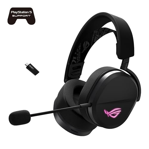 ASUS ROG Pelta Wireless Gaming Headset with Detachable Mic – Tri-Mode (BT, 2.4GHz, USB-C) 50mm Titanium-Plated Drivers, 70Hr Battery, Ergonomic, Lightweight, for PC, PS5, PS4, Switch, Mobile - Black - color: Black