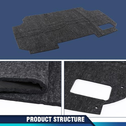 PIT66 Hood Insulation Pad w/ Clips Compatible with Ford F150 F250 F350 Bronco 1987 1988 1989 1990 1991 - style: 1987-1991 Ford F150