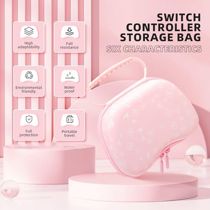 Switch Pro Controller, Wireless Switch Controllers with Carrying Storage Case, Upgraded Gamepad Switch Remote Replacement for Switch Controller Support NFC/Dual Vibration/Screenshot/Wake-up Function - color: Pink