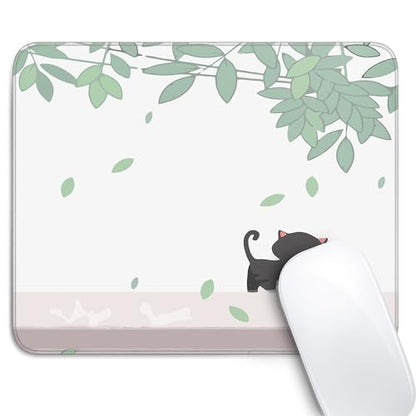 Cute Black Cat Square Mouse Pad,Anime Cat Mouse Pads for Wireless Mouse Desk Accessories,10"X8" Travel Mousepad with Non-Slip Rubber Base, Stitched Edge Mouse Pads for Desk,Computers,Laptop,Office - color: S-14