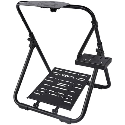 VEVOR Foldable Racing Steering Wheel Stand, Height Adjustable Universal Base Compatible with Logitech & Thrustmaster Racing Wheel and Pedal, Heavy-duty Frame Standard GT/Formula Seating Portable - size: 28.35 x 31.5 x 32.68 in