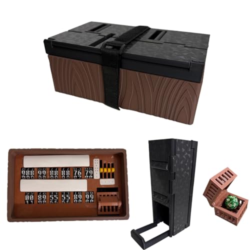 Universal Game Counter Tracker – 12 Flip Slots + 3-Digit Dial, Foldable Dice Tower, Dice Holder, Magnetic Erase Strips, Resource Tracker – All-in-One for D&D, RPGs & Board Games