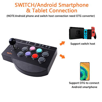 PXN Arcade Fight Stick Joystick for PC Switch Nintendo,Xbox Series X|S, PC,PS4,PS3,Xbox One,Android TV Box,Windows,with USB Port,Turbo & Macro Functions Arcade Controllers