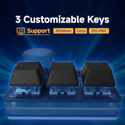 O3C Rapid Trigger Keyboard With Hall Magnetic Switch For OSU Geometry Dash | Rhythm Games,with Knob and Screen,Copy Paste,Shotcut,Macro Hotswap Mini Keypad Magnetic Linear Switches - color: Black, size: Outemu Pink Switch