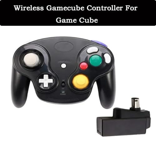inventii Game Cube Controller,NGC 2.4G Wireless Classic Controller for Wii Game Cube, With Receiver Adapter (Black and Silver) - color: Black and Silver
