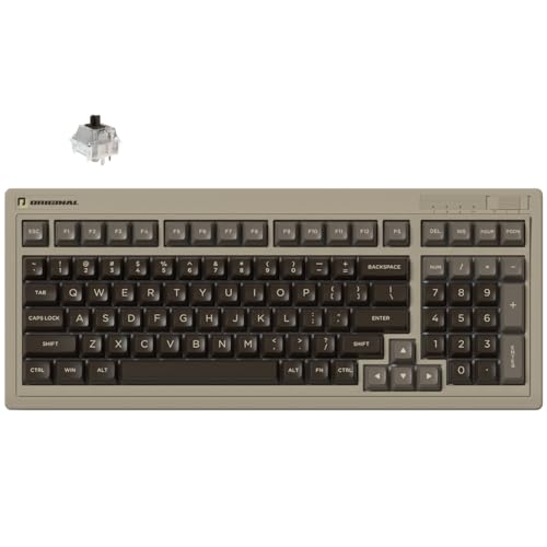 FL·ESPORTS OG98 Retro Tri-Mode Mechanical Keyboard, 96% Gasket Mount Hot Swappable Gaming Keyboard, SA Profile PBT Keycaps, 4000mAh for Mac/PC - Silent Switches | Brown - color: 98 Keys-Brown, size: Silent Switch