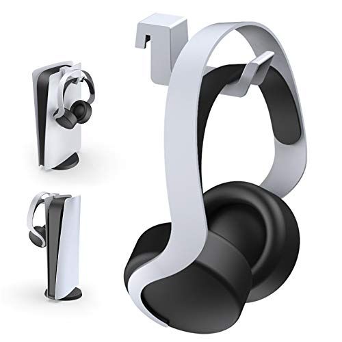 NexiGo PS5 Headphone Holder, [Minimalist Design] Mini Headphone Hanger with Supporting Bar, for Sony PlayStation 5 Gaming Headset, White - color: White