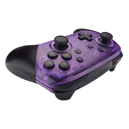 eXtremeRate Clear Atomic Purple Faceplate and Backplate for Nintendo Switch Pro Controller, DIY Replacement Shell Housing Case for Nintendo Switch Pro - Controller NOT Included - color: Clear Atomic Purple