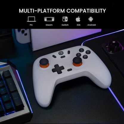 GameSir Nova Lite Wireless Controller – 2.4G & Bluetooth Gamepad for Windows PC, iPhone, Android, Switch & Steam Deck – Hall Effect Triggers, Turbo Function, Rumble Vibration - Black - color: Translucent Black
