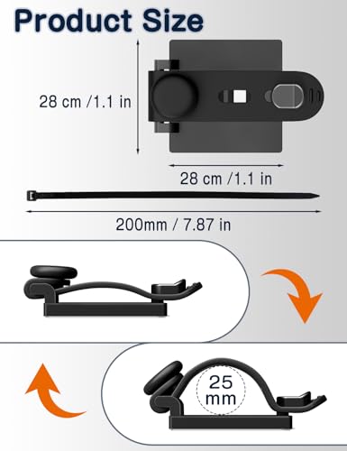 Viaky Adjustable Cable Management Under Desk,10-Pack,Adhesive Cable Clips | 10 Wire Management Holder with 10 Cable Ties & 10 Screws,5 Cable Straps,Wire Organizers for Cords Home Office Behind TV